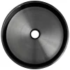 15 3/4" Round Thick Rim Stainless Steel Bathroom Vessel Sink with Drain in Black