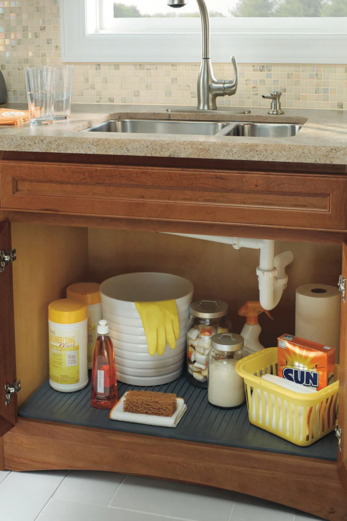 Rubber Cabinet Mat for Your Sink Base Cabinet