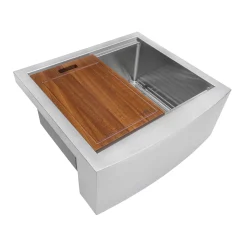 Ruvati 24" Apron-front Workstation Farmhouse 16 Gauge Stainless Steel Single Bowl Kitchen Sink