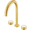 Ruvati Athena Stone Marble Fluted Widespread Bathroom Faucet in Brushed Gold