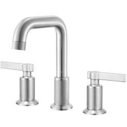 Ruvati Barolo Two Handle Widespread Art Deco Transitional Bathroom Faucet in Brushed Nickel Stainless - RVF5236BN