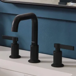 Ruvati Barolo Two Handle Widespread Art Deco Modern Luxury Bathroom Faucet in Matte Black- RVF5236MB