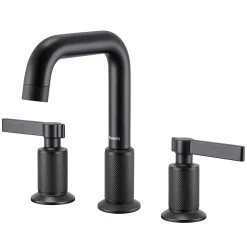 Ruvati Barolo Two Handle Widespread Art Deco Modern Luxury Bathroom Faucet in Matte Black- RVF5236MB