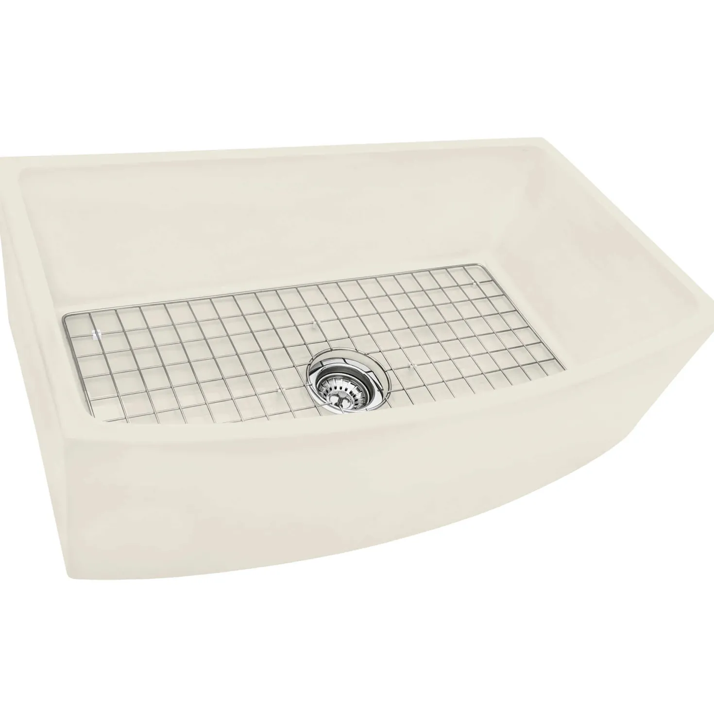 Ruvati 33" Bisque Fireclay Bow-Front Farmhouse Kitchen Sink