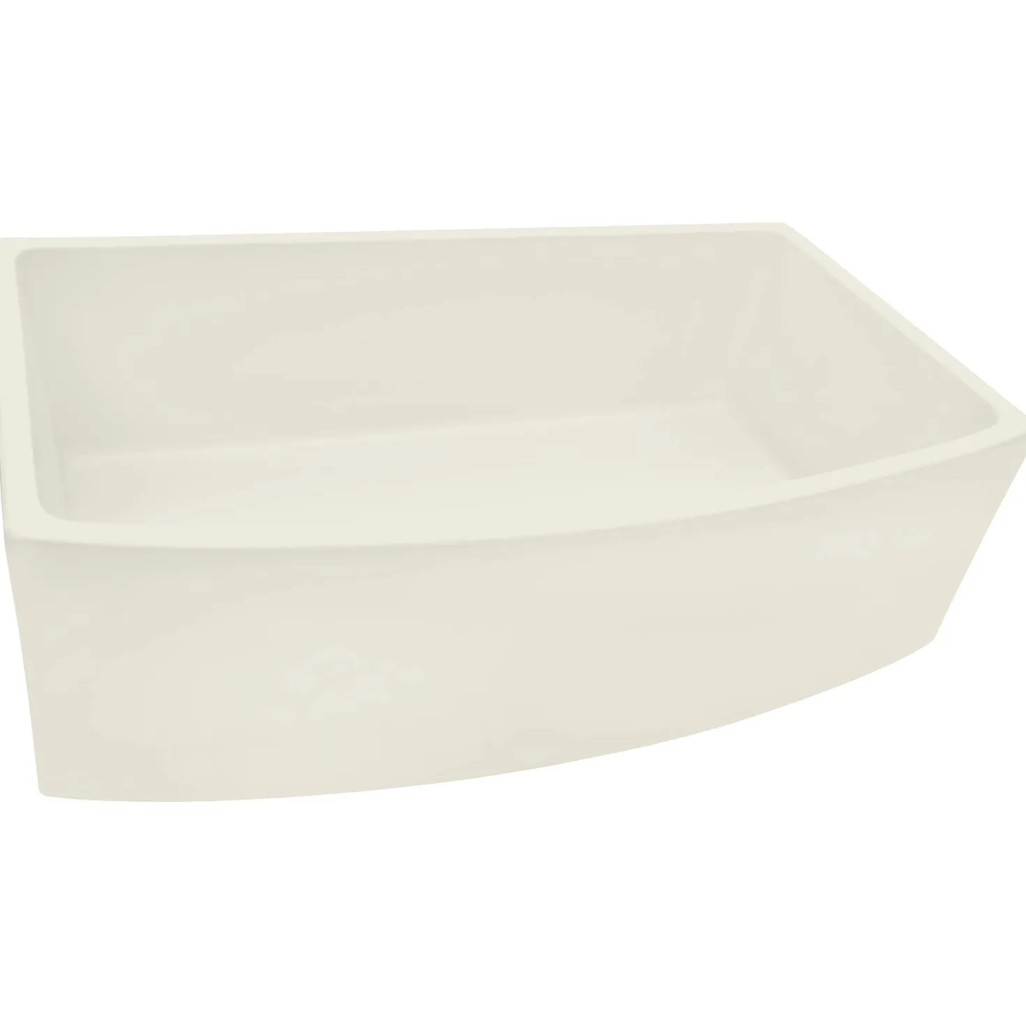 Ruvati 33" Bisque Fireclay Bow-Front Farmhouse Kitchen Sink