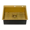 Ruvati 25" Brass Matte Gold Single Bowl Topmount Kitchen Sink