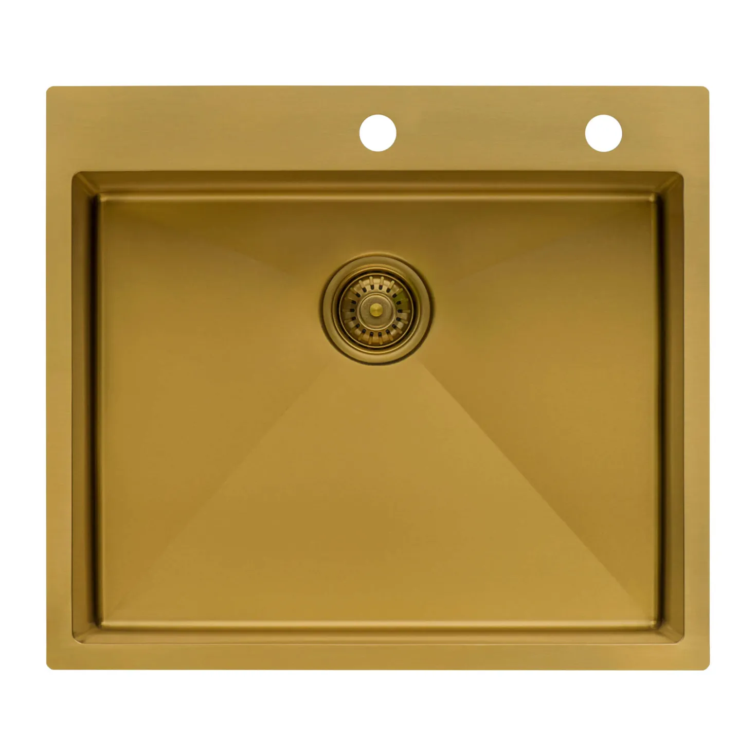Ruvati 25" Brass Matte Gold Single Bowl Topmount Kitchen Sink
