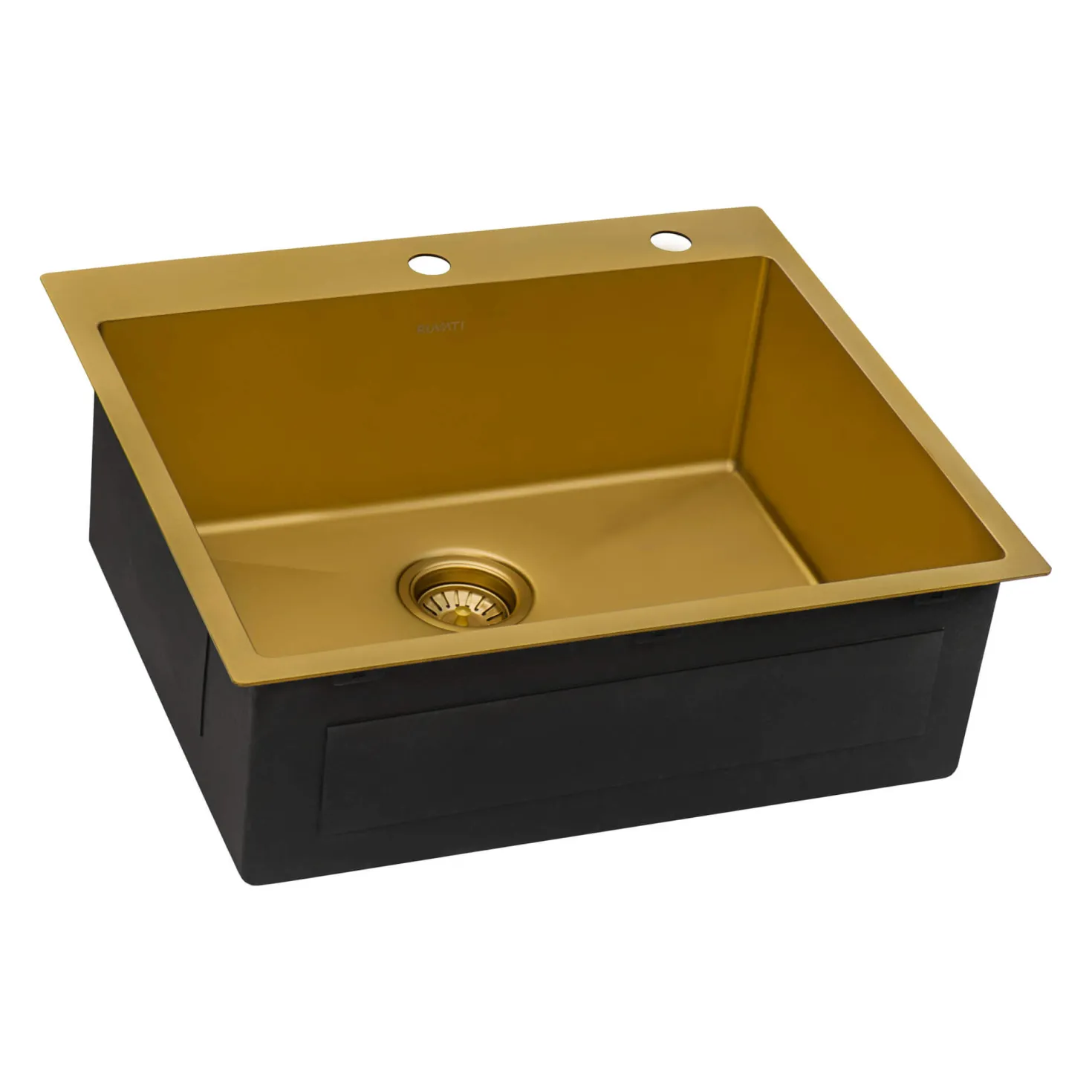Ruvati 25" Brass Matte Gold Single Bowl Topmount Kitchen Sink