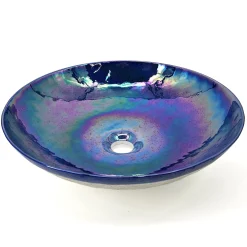 Ruvati Celestial Blue Glass Art Vessel Bathroom Sink
