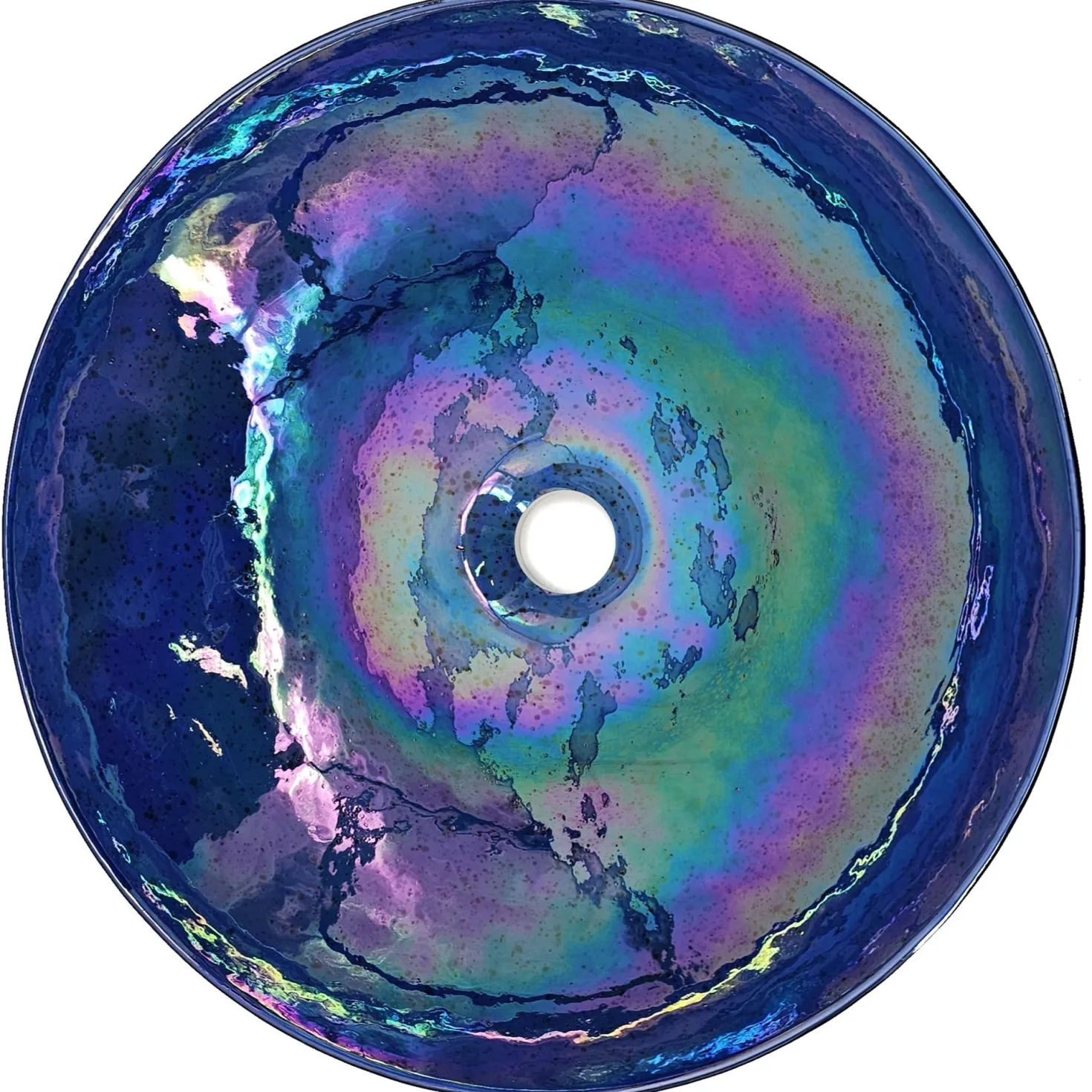 Ruvati Celestial Blue Glass Art Vessel Bathroom Sink