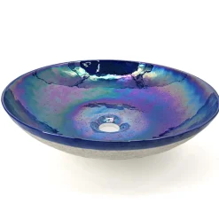 Ruvati Celestial Blue Glass Art Vessel Bathroom Sink