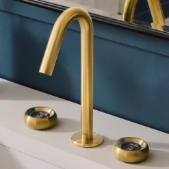 Ruvati Chrono Two Handle Watch Mechanism Luxury Widespread Bathroom Faucet in Brushed Gold- RVF5234SG
