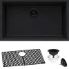 Ruvati 27" Composite Undermount Single Bowl Kitchen Sink in Midnight Black