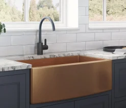 Ruvati 36" Copper Tone Matte Bronze Apron Front Stainless Steel Kitchen Sink