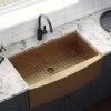 Ruvati 33" Copper Tone Matte Bronze Apron Front Stainless Steel Kitchen Sink