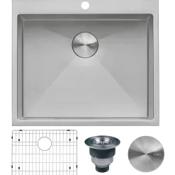 Ruvati 12" Deep Small Radius Topmount 25" x 22" Laundry Sink
