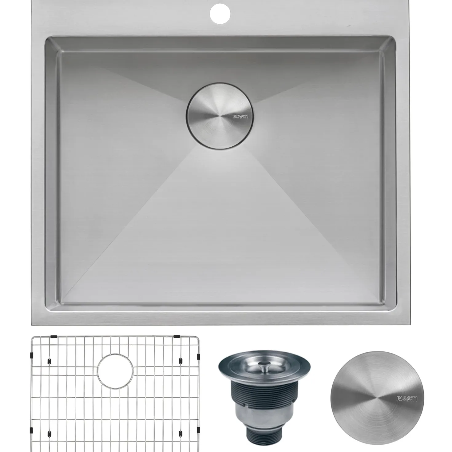 Ruvati 12" Deep Small Radius Topmount 25" x 22" Laundry Sink