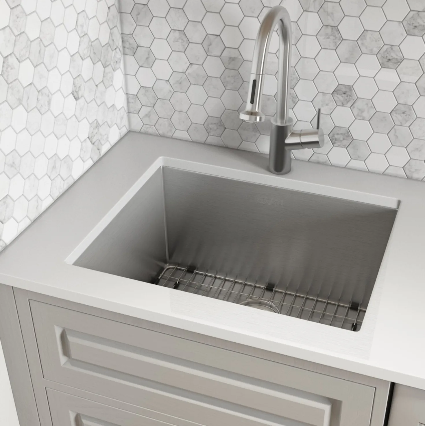 Ruvati 12" Deep Small Radius 23" Undermount Laundry Sink