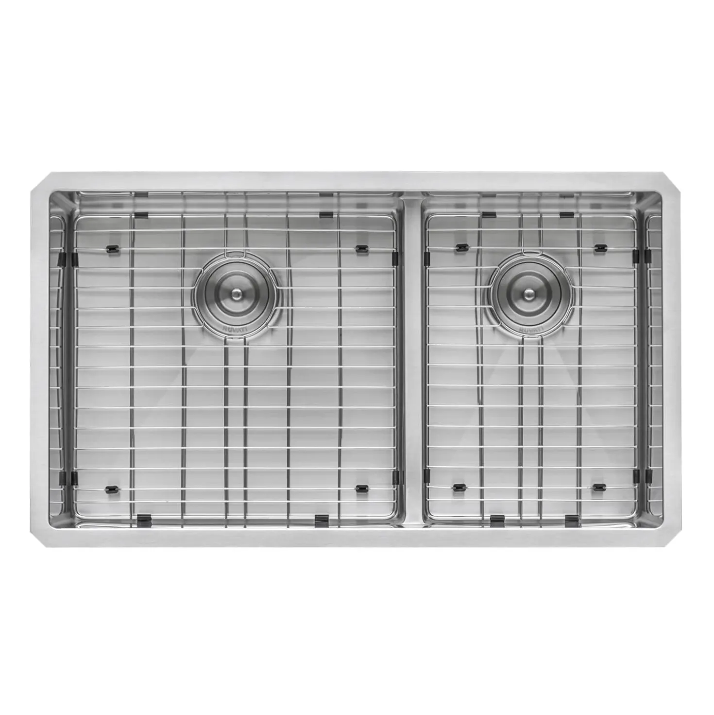 Ruvati 36" Double Bowl Kitchen Sink with Low Divder