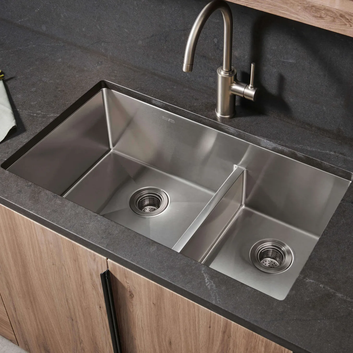 Ruvati 36" Double Bowl Kitchen Sink with Low Divder