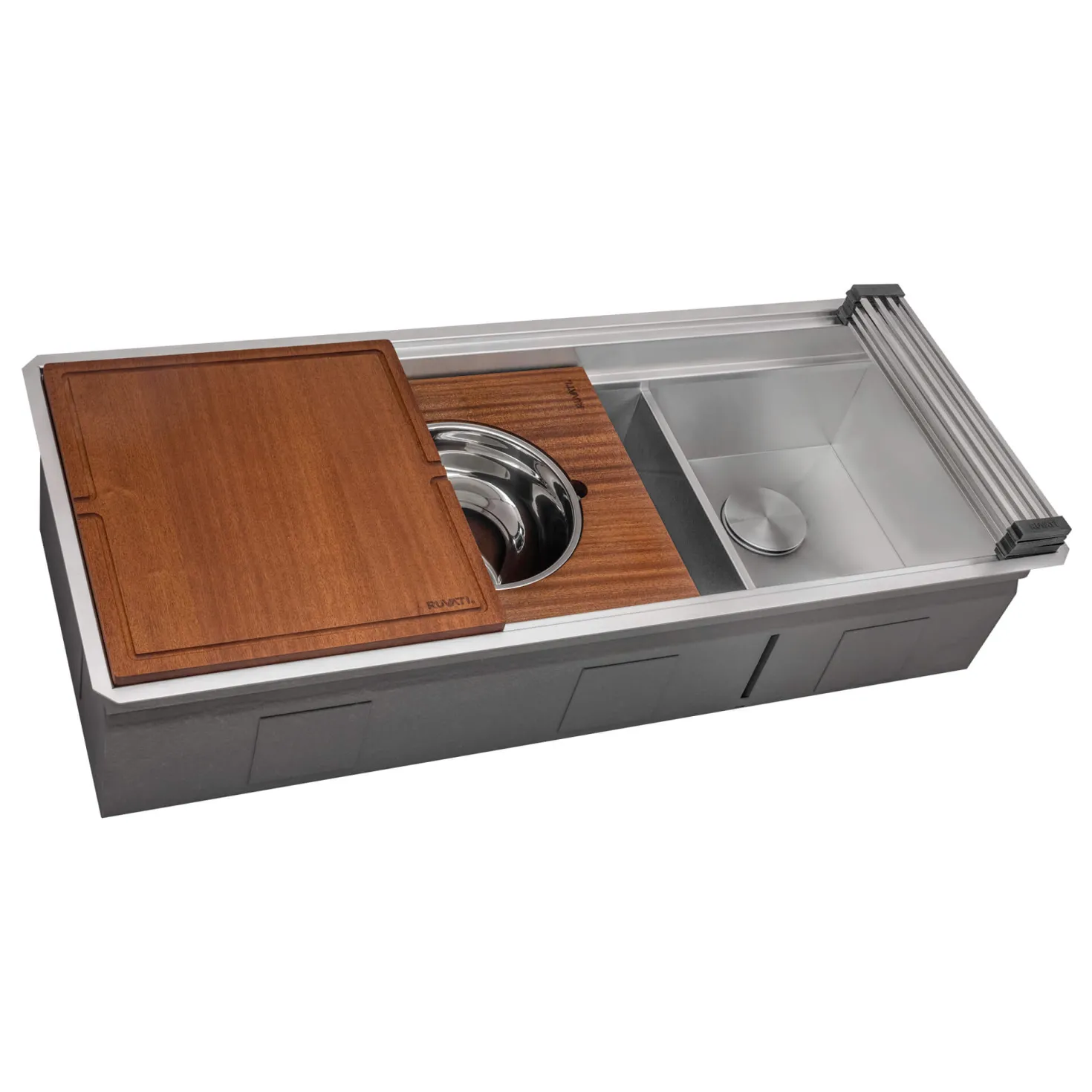Ruvati 45" Double Bowl Undermount Workstation Two-Tiered Ledge Kitchen Sink