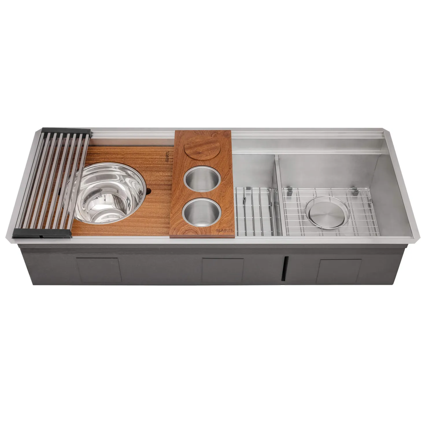 Ruvati 45" Double Bowl Undermount Workstation Two-Tiered Ledge Kitchen Sink