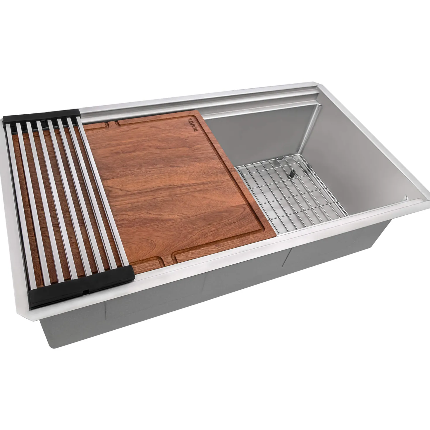 Ruvati 33" Double Ledge Small Radius Stainless Steel Workstation Kitchen Sink