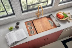 Ruvati 33" Double Ledge Zero Radius Stainless Steel Workstation Kitchen Sink