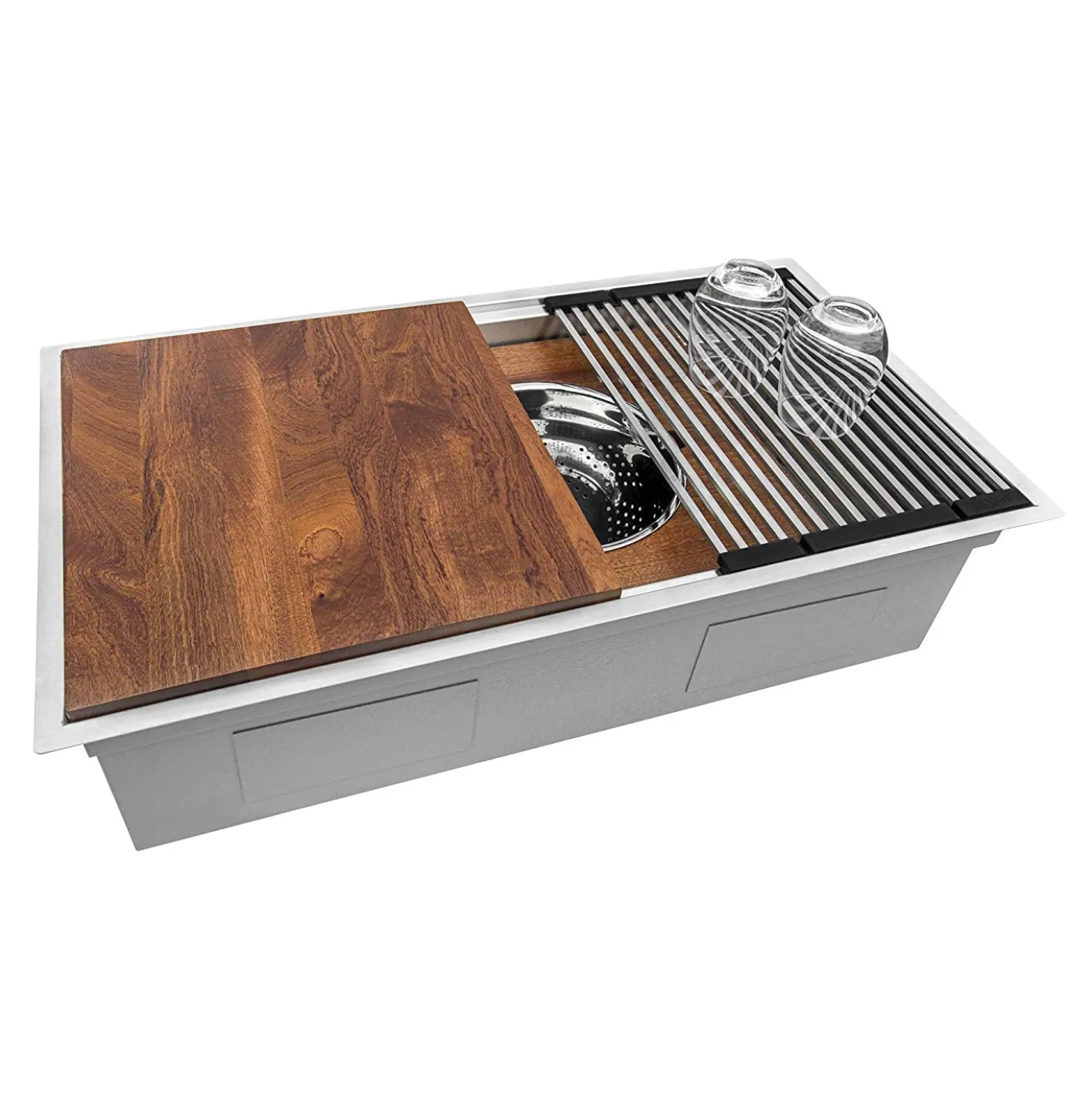 Ruvati 33" Double Ledge Zero Radius Stainless Steel Workstation Kitchen Sink