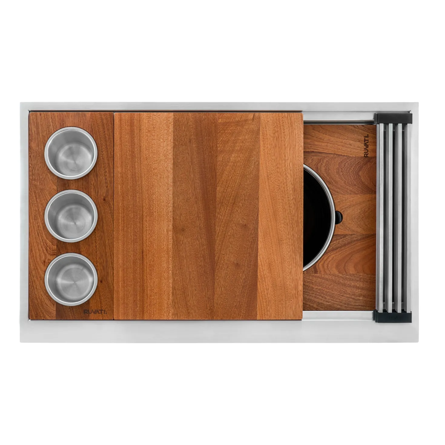 Ruvati 33" Double Ledge Zero Radius Stainless Steel Workstation Kitchen Sink
