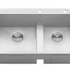 Ruvati 33" Drop-in Low Platform-Divide Zero Radius 60/40 Double Bowl 16 Gauge Topmount Kitchen Sink