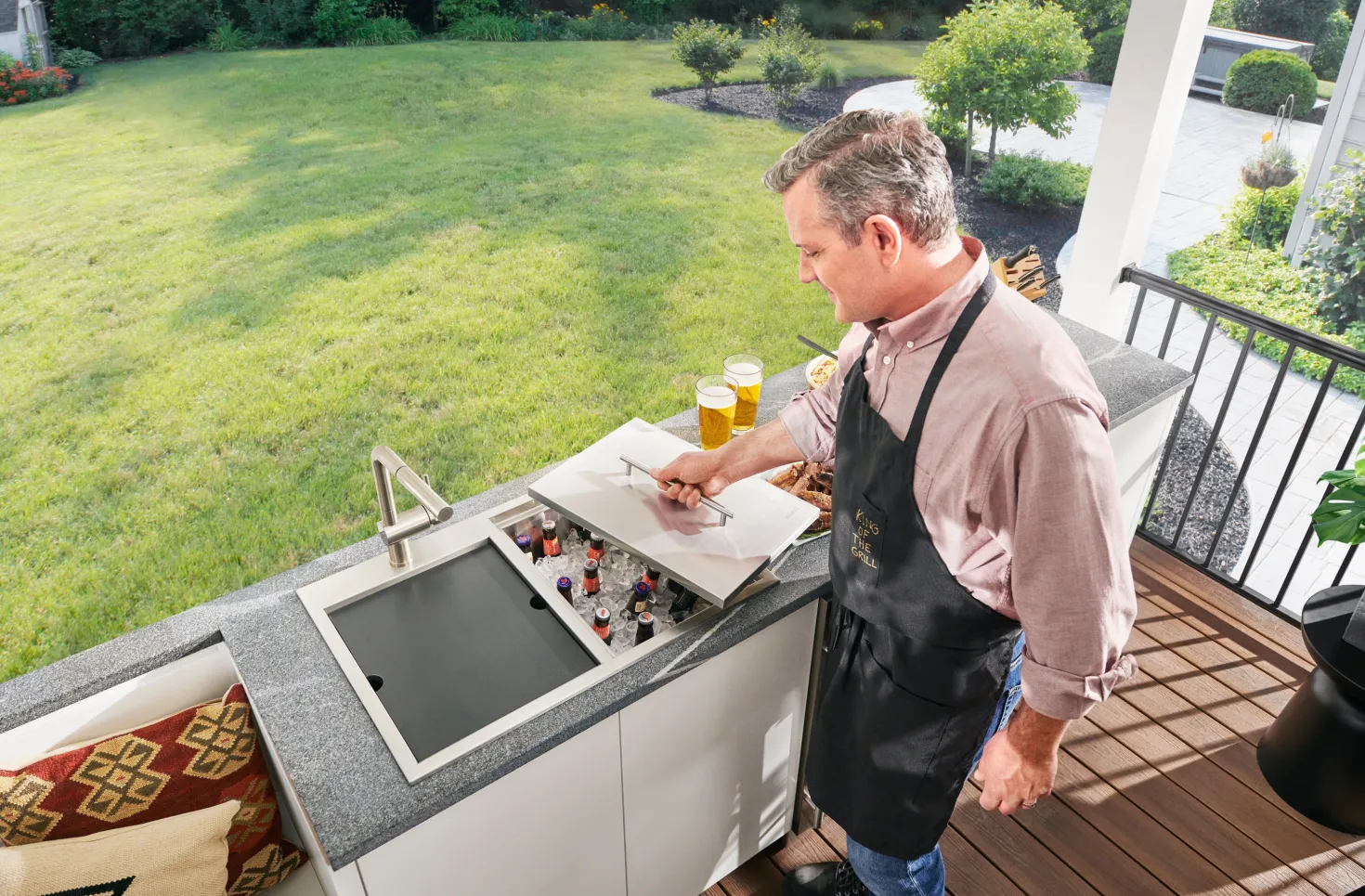 Ruvati Drop-In Outdoor Sink with Double-Wall Ice Chest Cooler