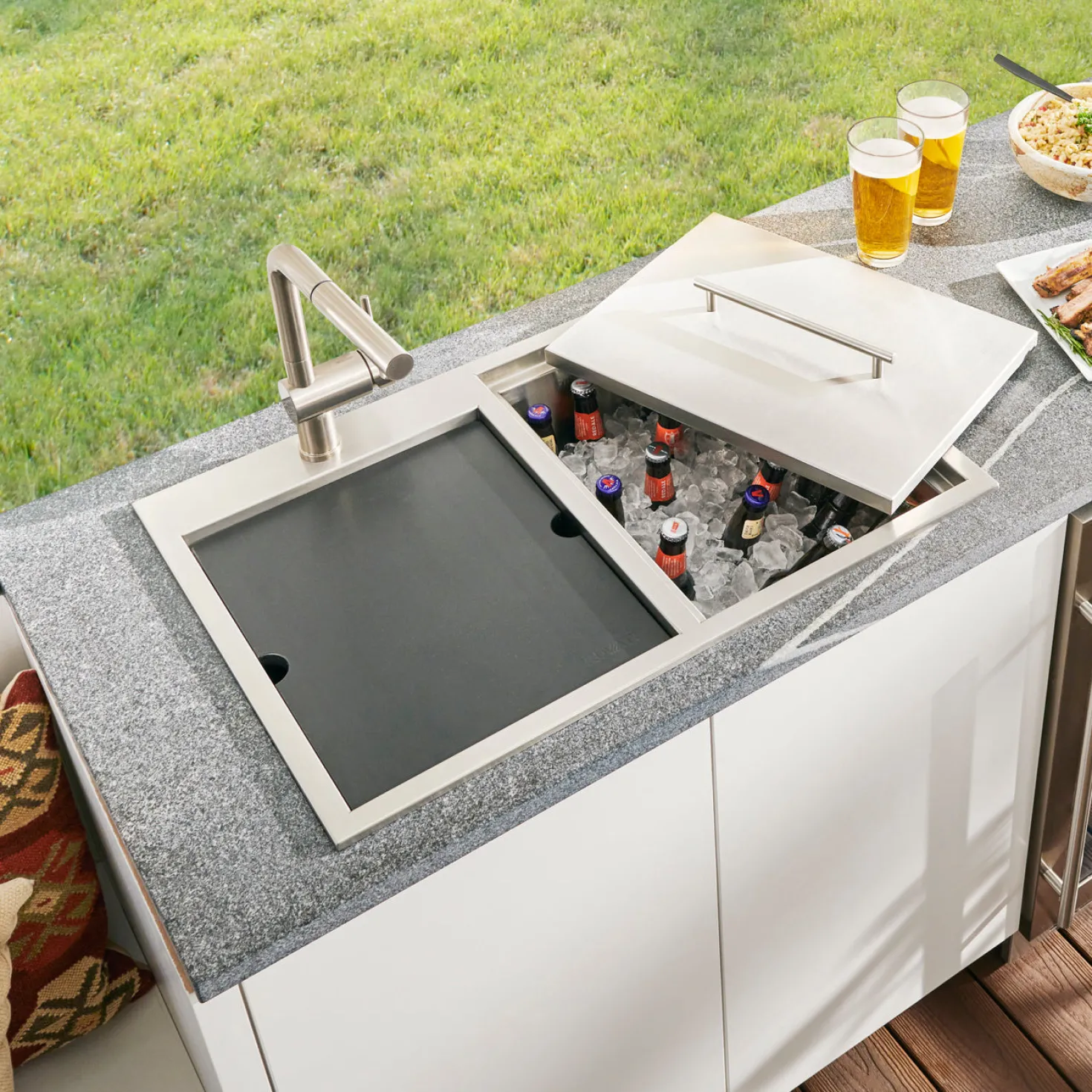 Ruvati Drop-In Outdoor Sink with Double-Wall Ice Chest Cooler
