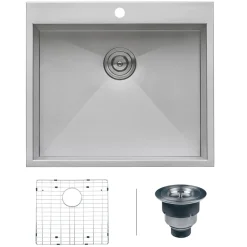 Ruvati 25" Drop-in Topmount 16 Gauge Stainless Steel Single Bowl Kitchen Sink