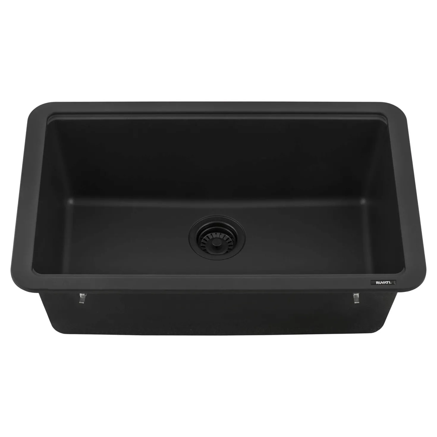 Ruvati 30" Dual Mount Composite Workstation Kitchen Sink in Black