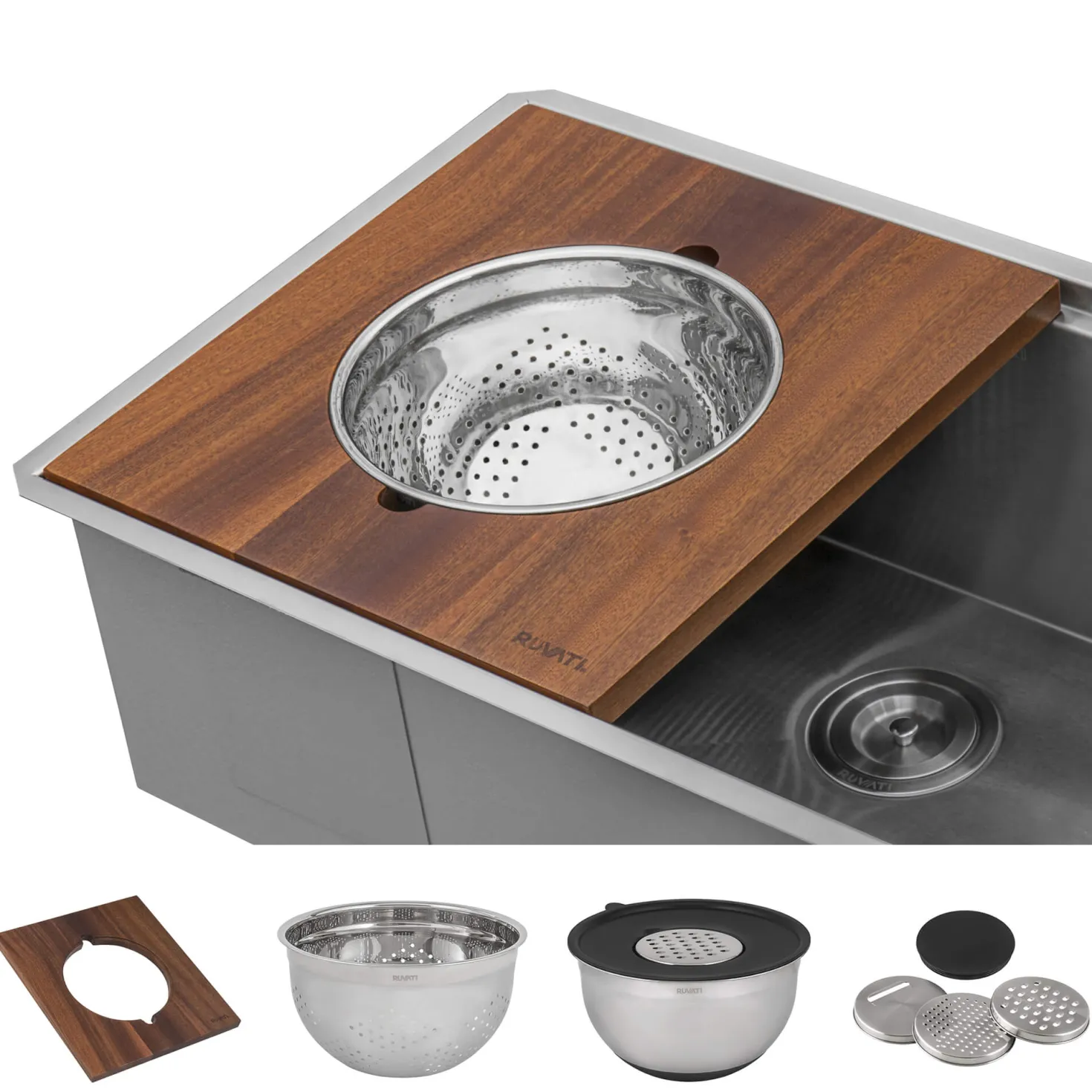 Ruvati 36" Dual Tier Undermount Workstation Kitchen Sink