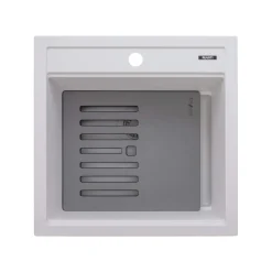 Ruvati 20" epiCube Granite Composite Workstation Topmount Prep Sink Matte White