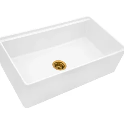 Ruvati Extended Garbage Disposal Flange Basket and Stopper in Brushed Gold