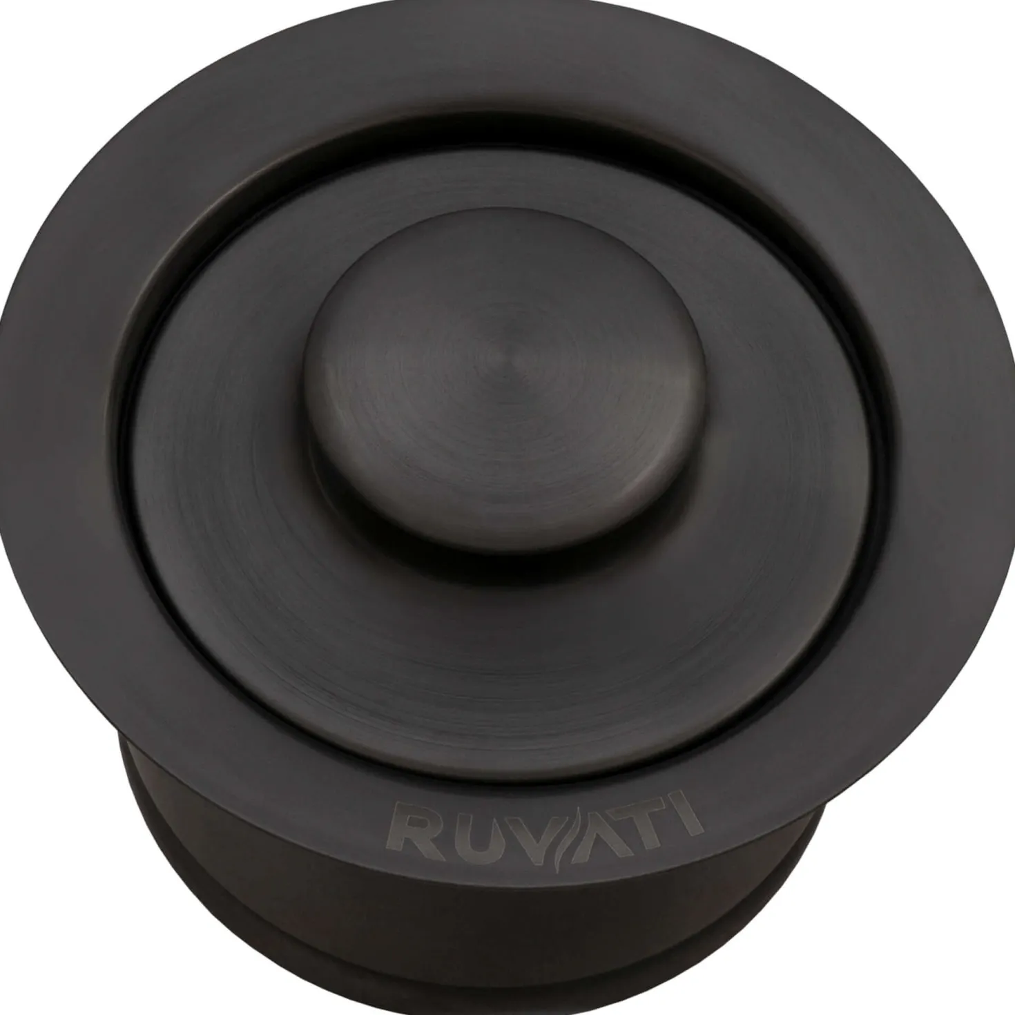 Ruvati Extended Garbage Disposal Flange with Basket and Stopper in Gunmetal