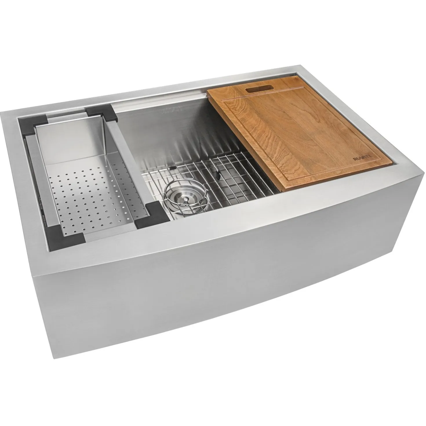 Ruvati 36" Farmhouse Single Bowl Stainless Workstation Kitchen Sink