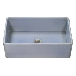 Ruvati 33" Fireclay Distressed Finish Farmhouse Apron-Front Kitchen Sink Reversible - Coastal Blue