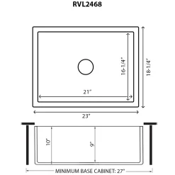 Ruvati 23" Fireclay Farmhouse Kitchen Laundry Utility Sink Single Bowl in White