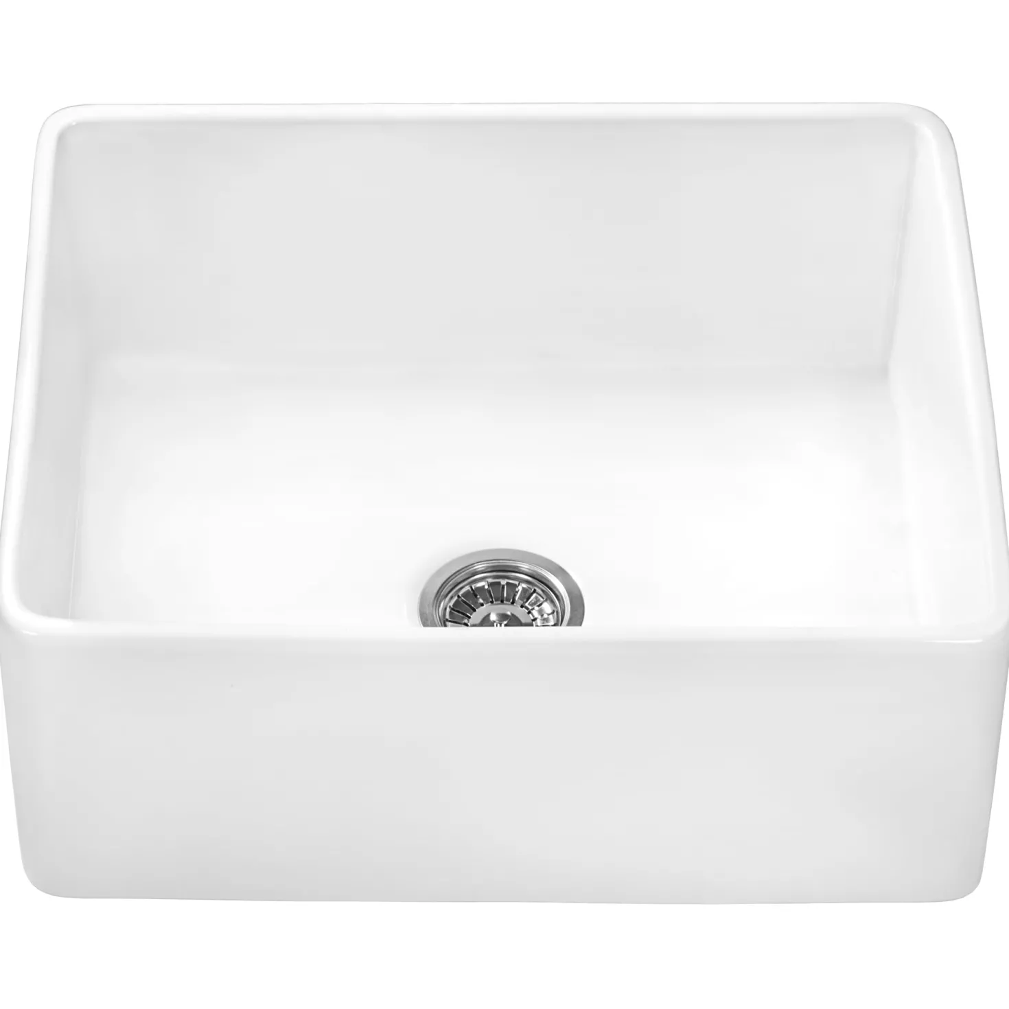 Ruvati 23" Fireclay Farmhouse Kitchen Laundry Utility Sink Single Bowl in White