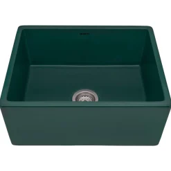 Ruvati 23" Fireclay Farmhouse Sink in Emerald Green