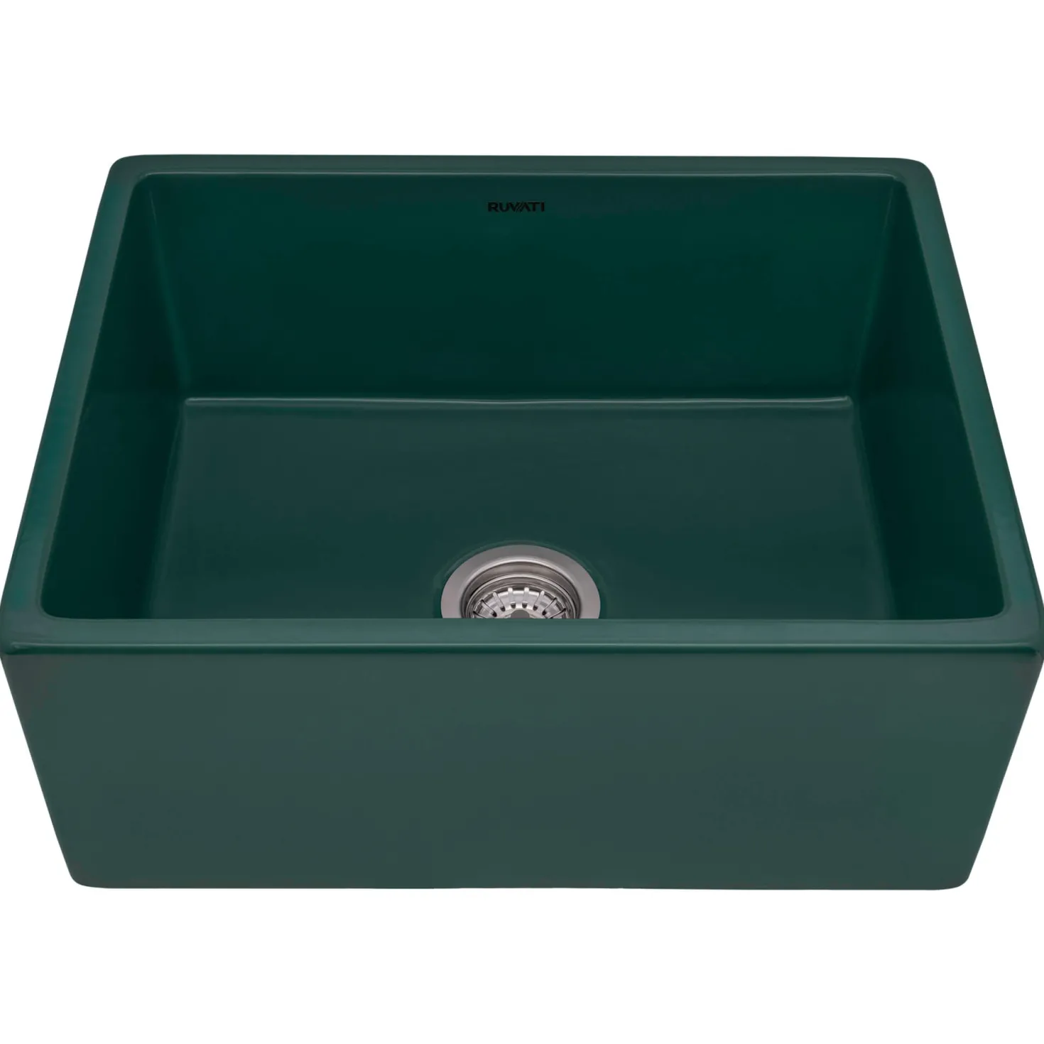 Ruvati 23" Fireclay Farmhouse Sink in Emerald Green