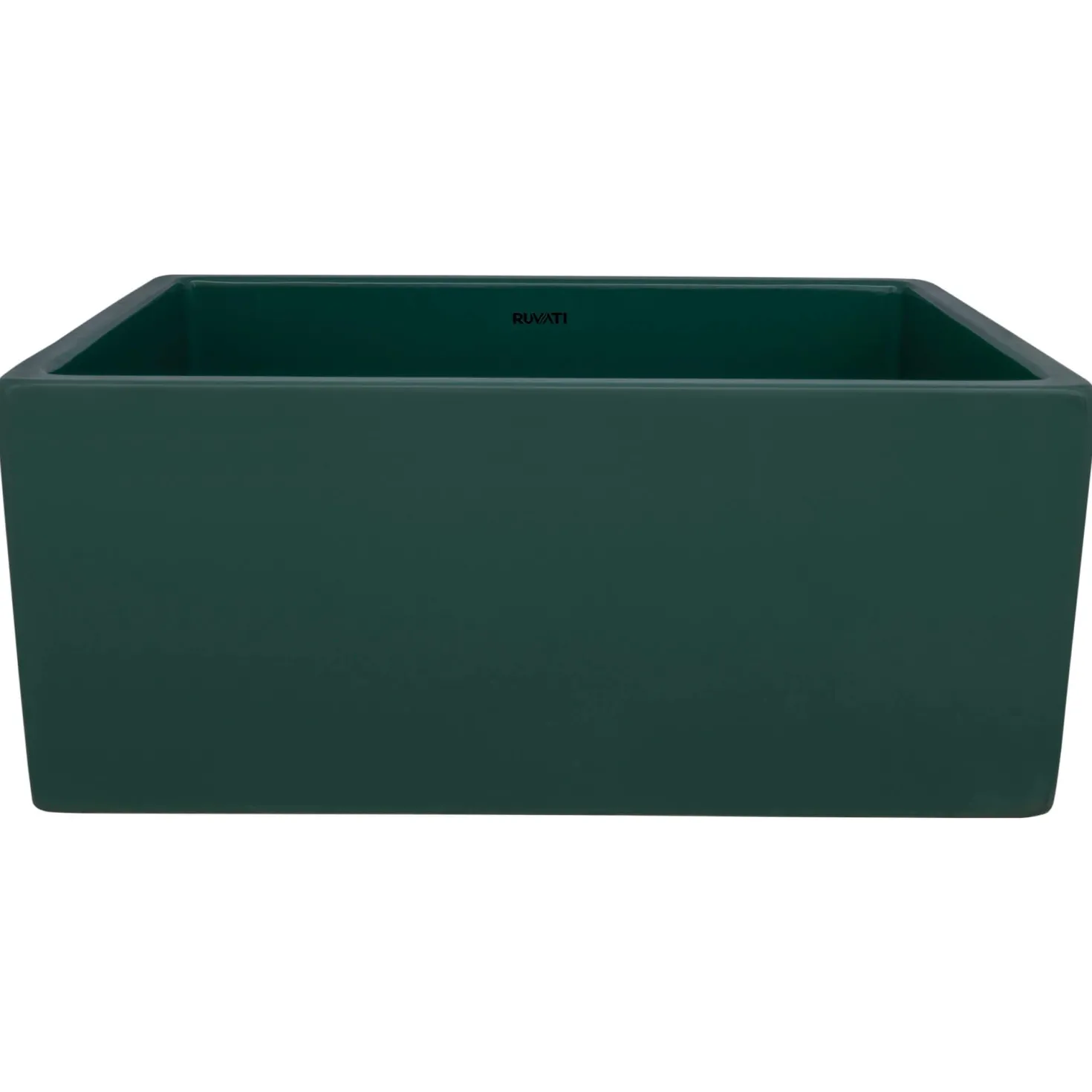 Ruvati 23" Fireclay Farmhouse Sink in Emerald Green