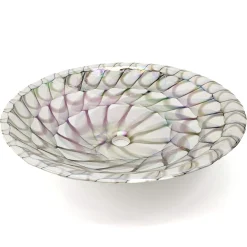 Ruvati 20" Glass Art Drop In Round Decorative Pattern Bathroom Sink - Nautilus Brown