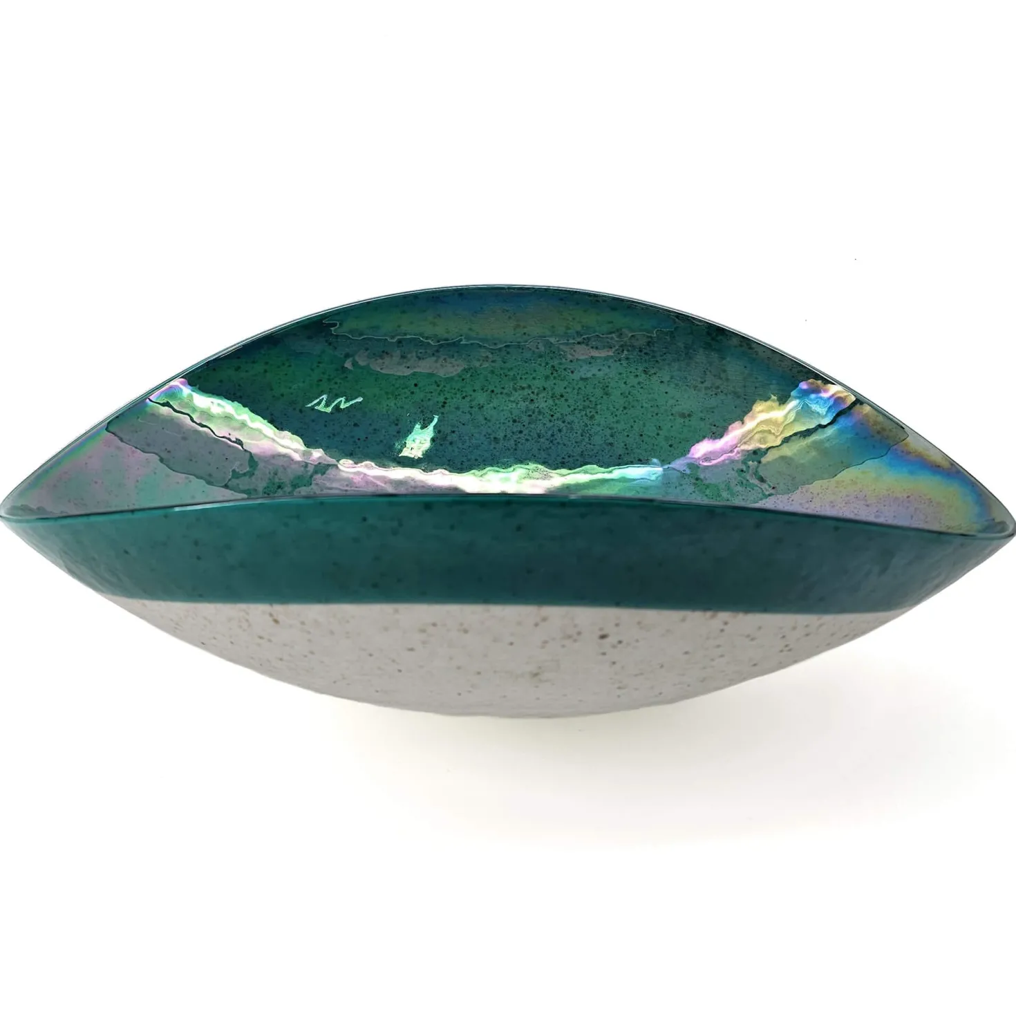 Ruvati 19" Glass Art Vessel Seashell Decorative Pattern Bathroom Sink - Seafoam Green