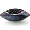 Ruvati 19" Glass Art Vessel Seashell Decorative Pattern Bathroom Sink - Cosmic Black