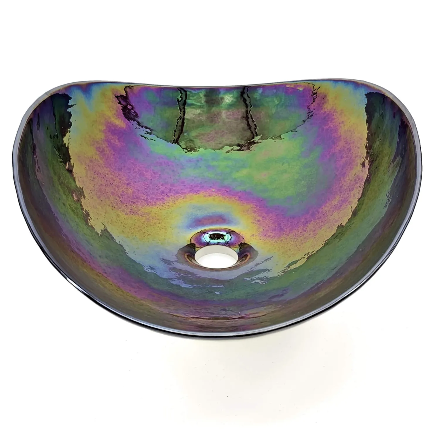 Ruvati 19" Glass Art Vessel Seashell Decorative Pattern Bathroom Sink - Chestnut Brown